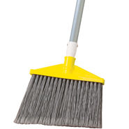 Rubbermaid Commercial Products Broom Angled with Vinyl Coated Metal Handled Polypropylene Fill Gray FG637500GRAY